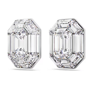 Swarovski - Lucent clip earrings, Octagon cut, White - 5698525 Discontinued