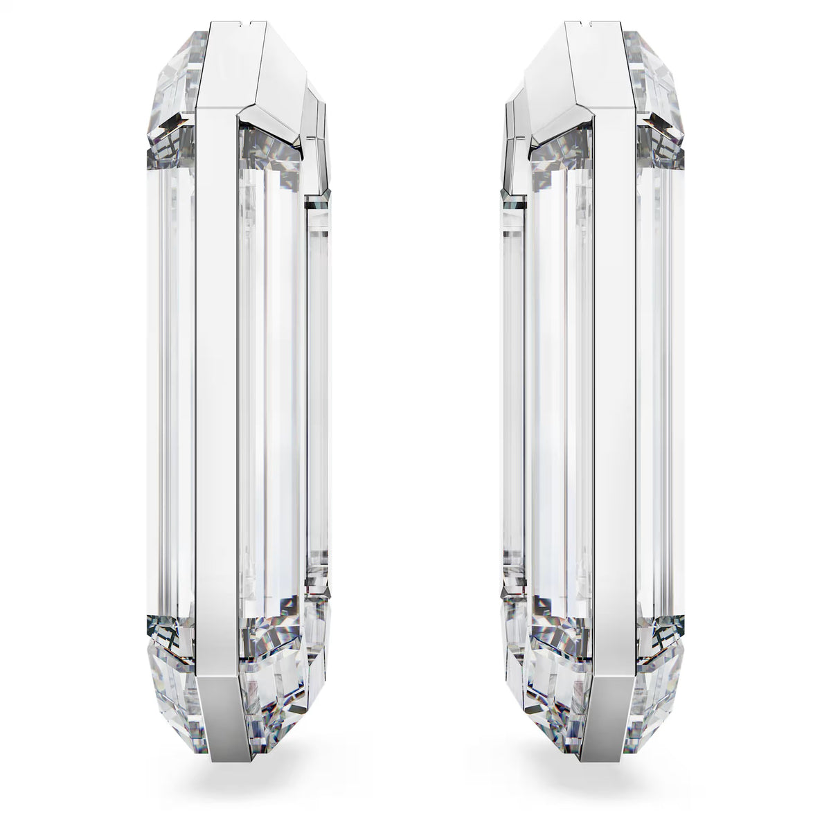 Swarovski -  Lucent hoop earrings, Statement, Octagon shape, White - 5671087