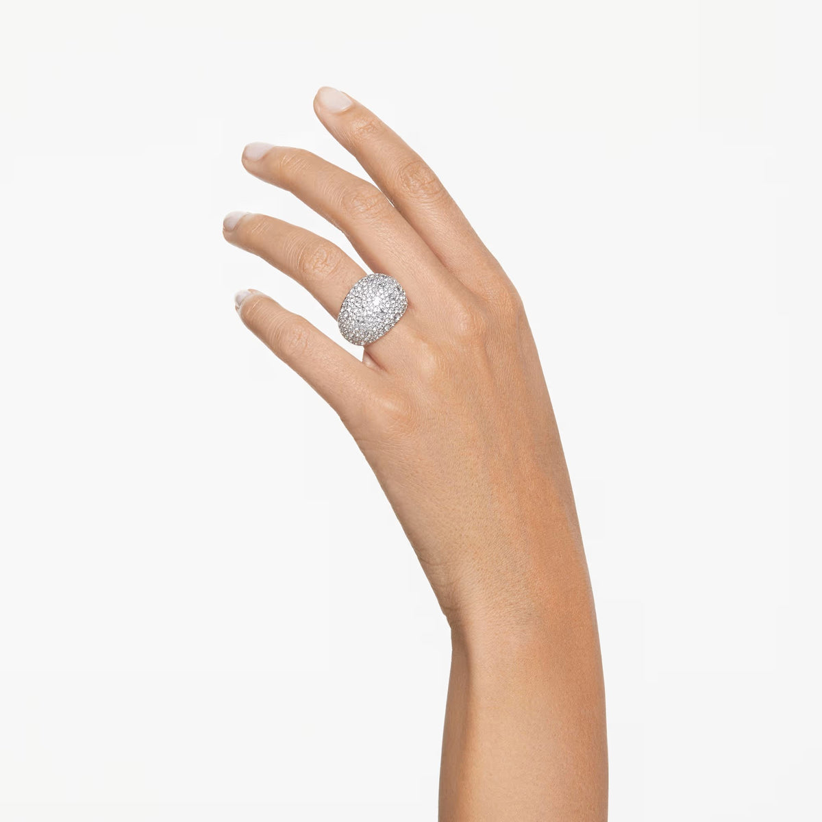 Swarovski Luna cocktail ring, Moon, White, Rhodium plated 5677133