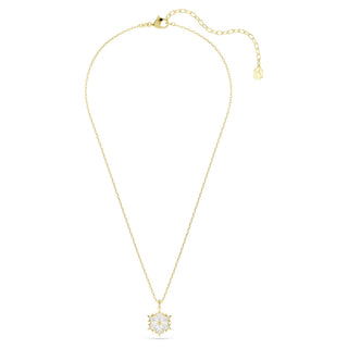 Swarovski Magic pendant, Mixed cuts, Snowflake, White, 18K gold finish 5757788