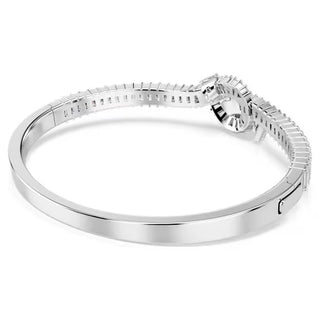 Swarovski Matrix bangle, Baguette cut, Knot, White, Rhodium plated 5727120