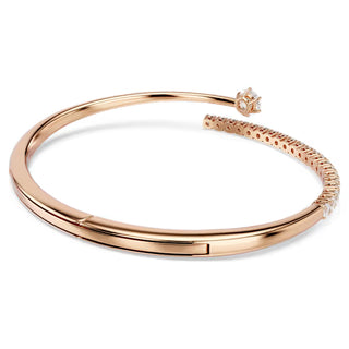 Swarovski Matrix bangle, Round cut, White, 18K rose gold finish 5763819