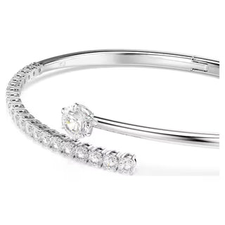 Swarovski Matrix bangle, Round cut, White, Rhodium plated 5753571