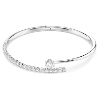 Swarovski Matrix bangle, Round cut, White, Rhodium plated 5753571