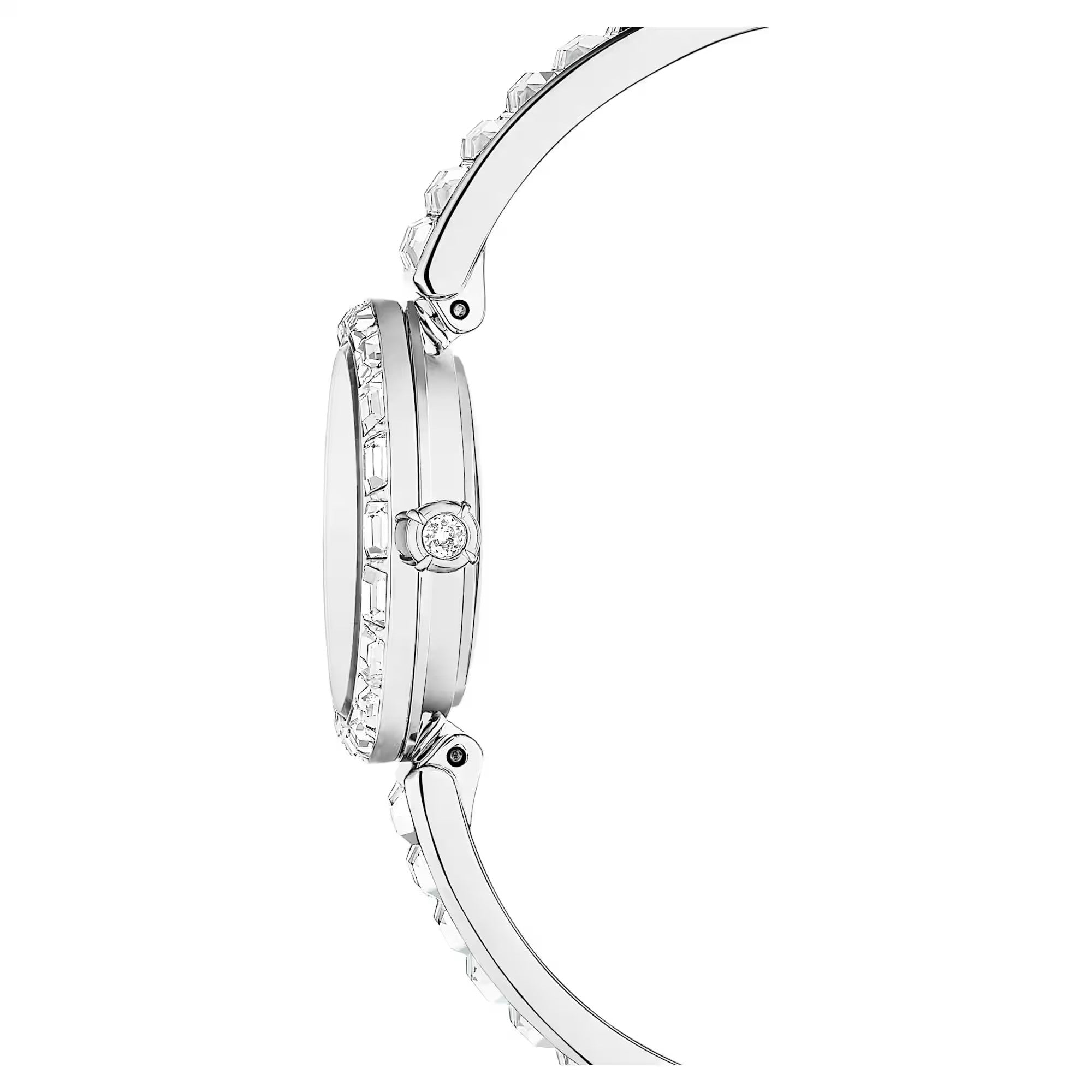 Swarovski Matrix Bangle watch, Swiss Made, Crystal bracelet, White, Stainless Steel 5677487