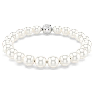 Swarovski Matrix bracelet Crystal pearl, White, Rhodium plated 5747747