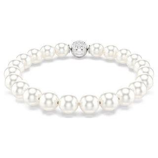 Swarovski Matrix bracelet Crystal pearl, White, Rhodium plated 5747747