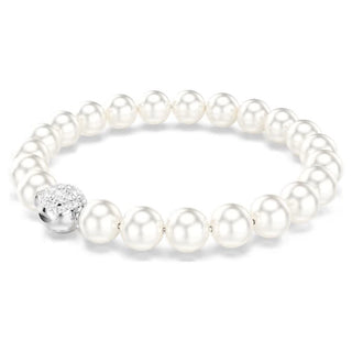 Swarovski Matrix bracelet Crystal pearl, White, Rhodium plated 5747747