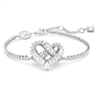 Swarovski Matrix Bracelet, Heart, White, Rhodium Plated - 5648299 - Discontinued