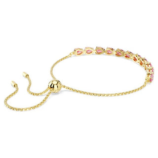 Swarovski - Matrix bracelet, Pear cut, Pink, Gold-tone plated 5707187
