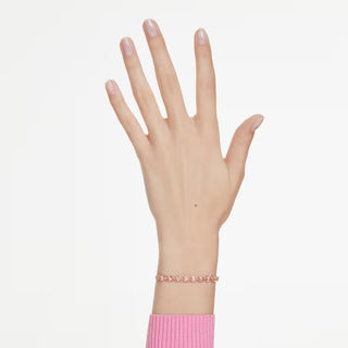 Swarovski - Matrix bracelet, Pear cut, Pink, Gold-tone plated 5707187
