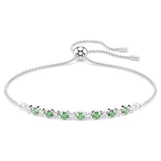 Swarovski Matrix bracelet, Round cut, Green, Rhodium plated 5758987