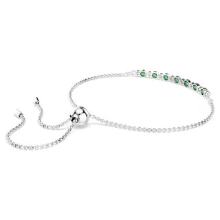 Swarovski Matrix bracelet, Round cut, Green, Rhodium plated 5758987