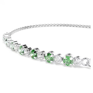 Swarovski Matrix bracelet, Round cut, Green, Rhodium plated 5758987
