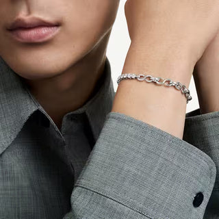 Swarovski Matrix bracelet, Round cut, White, Rhodium plated 5753926