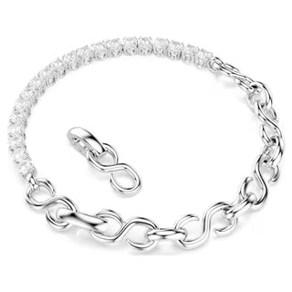 Swarovski Matrix bracelet, Round cut, White, Rhodium plated 5753926
