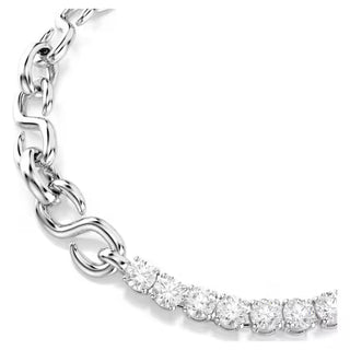 Swarovski Matrix bracelet, Round cut, White, Rhodium plated 5753926