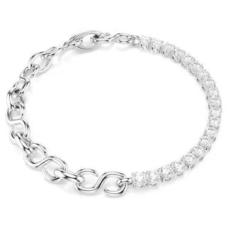 Swarovski Matrix bracelet, Round cut, White, Rhodium plated 5753926