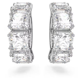 Pendientes Swarovski Millenia Clip, talla cuadrada, blanco, baño de rodio - 5654557 