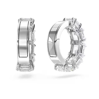Pendientes Swarovski Millenia Clip, talla cuadrada, blanco, baño de rodio - 5654557 