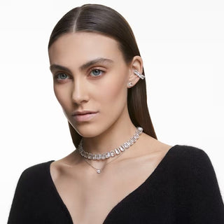 Pendientes Swarovski Millenia Clip, talla cuadrada, blanco, baño de rodio - 5654557 