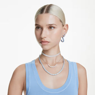Swarovski - Matrix ear cuffs, Round cut, White, Rhodium plated 5705835