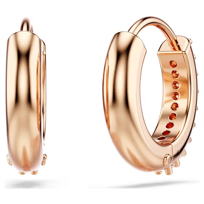 Swarovski - Matrix hoop earrings, Round cut, White, Rose gold-tone plated - 5690669/5701601 (SS)