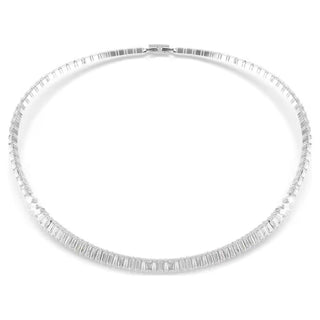Swarovski Matrix necklace, Baguette cut, White, Rhodium plated 5727111