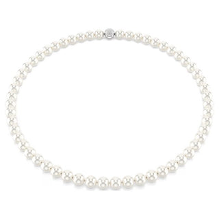 Swarovski Matrix necklace Crystal pearl, White, Rhodium plated - 5747746