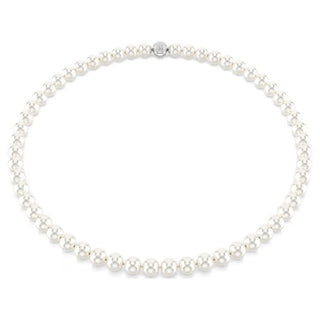 Swarovski Matrix necklace Crystal pearl, White, Rhodium plated - 5747746