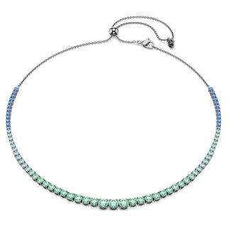 Swarovski Matrix necklace, Gradient of round cuts, Multicolored, Ruthenium plated 5751192