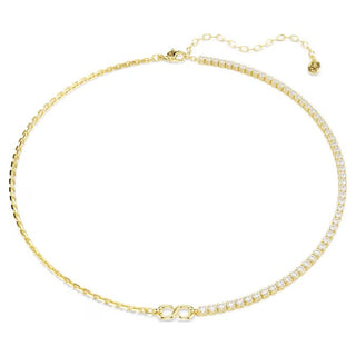 Swarovski Matrix necklace, Round cut, White, 18K gold finish 5747717
