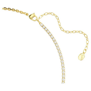 Swarovski Matrix necklace, Round cut, White, 18K gold finish 5747717