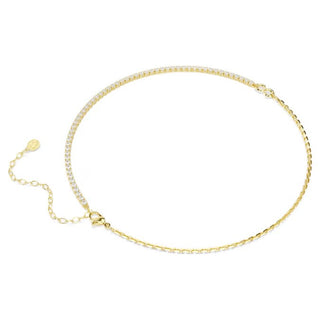 Swarovski Matrix necklace, Round cut, White, 18K gold finish 5747717
