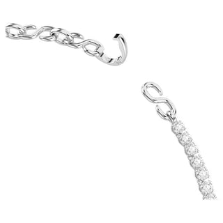 Swarovski Matrix necklace, S-shape, Round cut, White, Rhodium plated 5747732