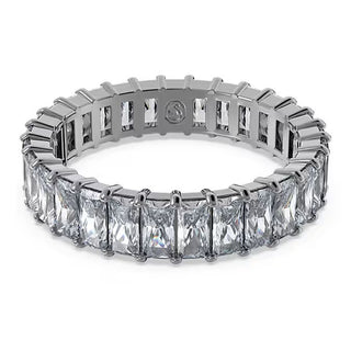 Anillo Swarovski Matrix, talla baguette, gris, baño de rutenio - 5648917