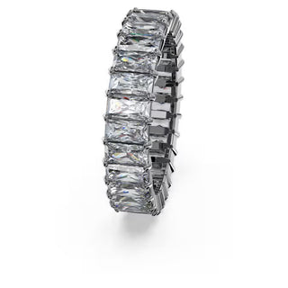 Anillo Swarovski Matrix, talla baguette, gris, baño de rutenio - 5648917