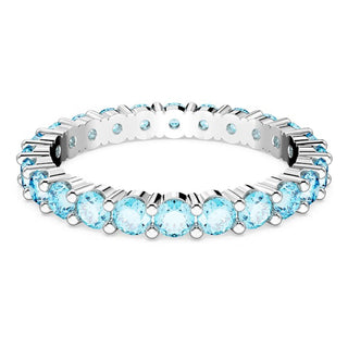 Anillo Swarovski Matrix, Talla redonda, Azul, Baño de rodio - 5658671