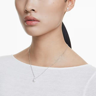 Swarovski - Matrix set, Crystal pearl, Round cut, White, Rhodium plated - 5689624