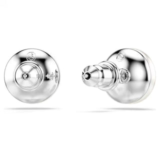 Swarovski Matrix stud earrings Crystal pearl, White, Rhodium plated 5747752