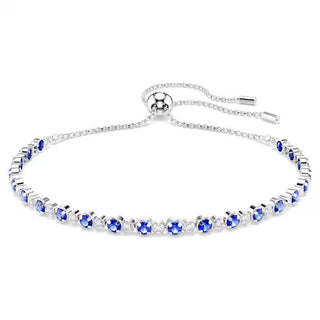 Swarovski Matrix Tennis bracelet, Mixed round cuts, Blue, Rhodium plated 5725854