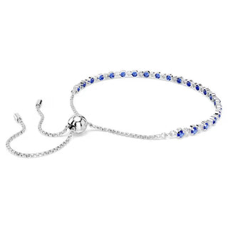 Swarovski Matrix Tennis bracelet, Mixed round cuts, Blue, Rhodium plated 5725854