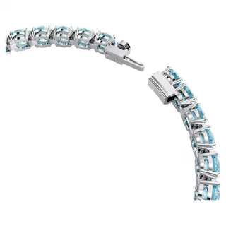 Pulsera Swarovski Matrix Tennis, Talla redonda, Azul, Baño de rodio - 5648928 