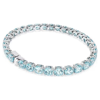 Pulsera Swarovski Matrix Tennis, Talla redonda, Azul, Baño de rodio - 5648928 