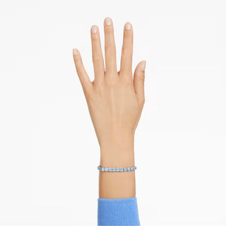 Pulsera Swarovski Matrix Tennis, Talla redonda, Azul, Baño de rodio - 5648928 