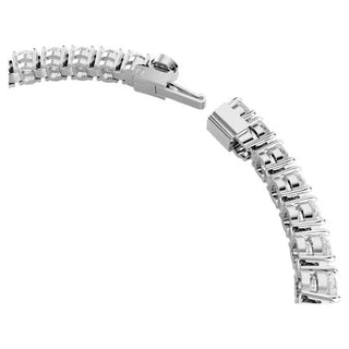 Pulsera Swarovski Matrix Tennis, Talla redonda, Blanco, Baño de rodio - 5648937 