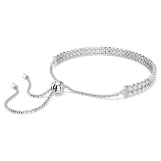 Swarovski - Matrix Tennis bracelet, Round cut, White, Rhodium plated 5678252