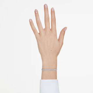 Swarovski - Matrix Tennis bracelet, Round cut, White, Rhodium plated 5678252
