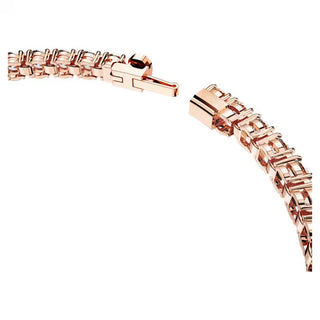 Pulsera Swarovski Matrix Tennis, talla redonda, blanco, Baño en tono oro rosa - 5657659 