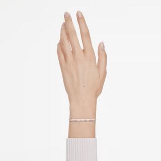 Swarovski - Matrix Tennis bracelet, Round cut, White, Rose gold-tone plated 5677823
